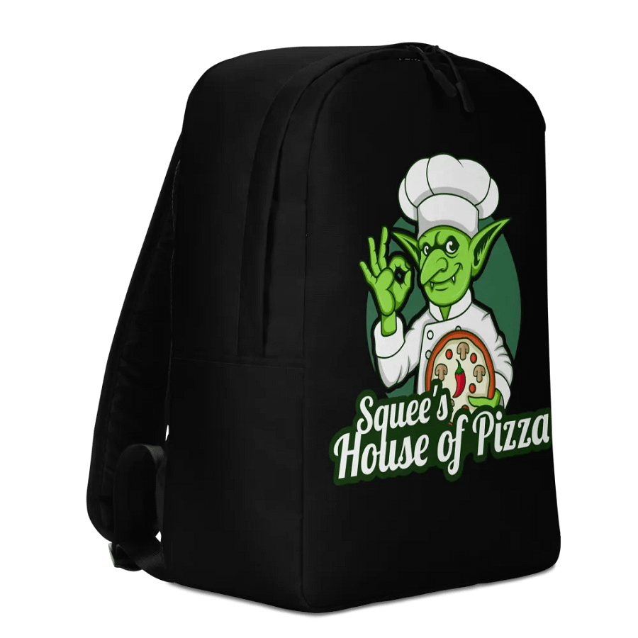 Squee’s House of Pizza Minimalist Backpack (Black) product image (5)