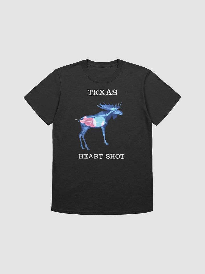 Texas Heart Shot Moose X-Ray T-Shirt -White Font product image (1)