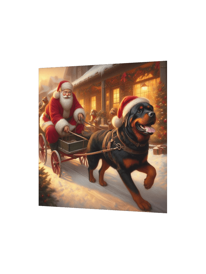 Rottweiler Santa's Sleigh Ride Poster product image (7)