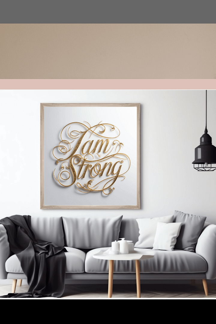 I Am Strong Self-Love Positive Affirmation, Inspirational Wall Art product image (1)