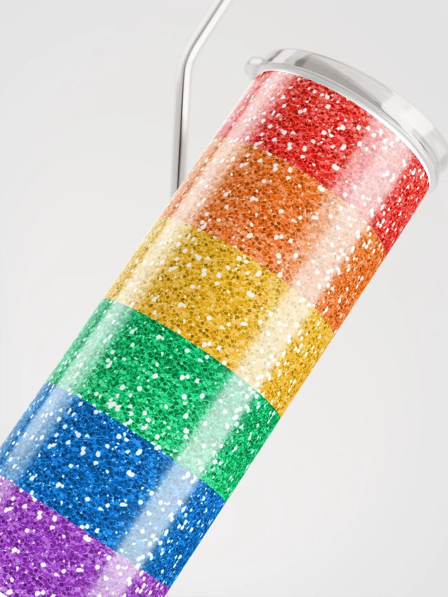 🌈 Sparkling Rainbow Glitter Stainless Steel Tumbler with Reusable Straw | Eco-Friendly 20oz Cup for Vibrant Beverages product image (5)