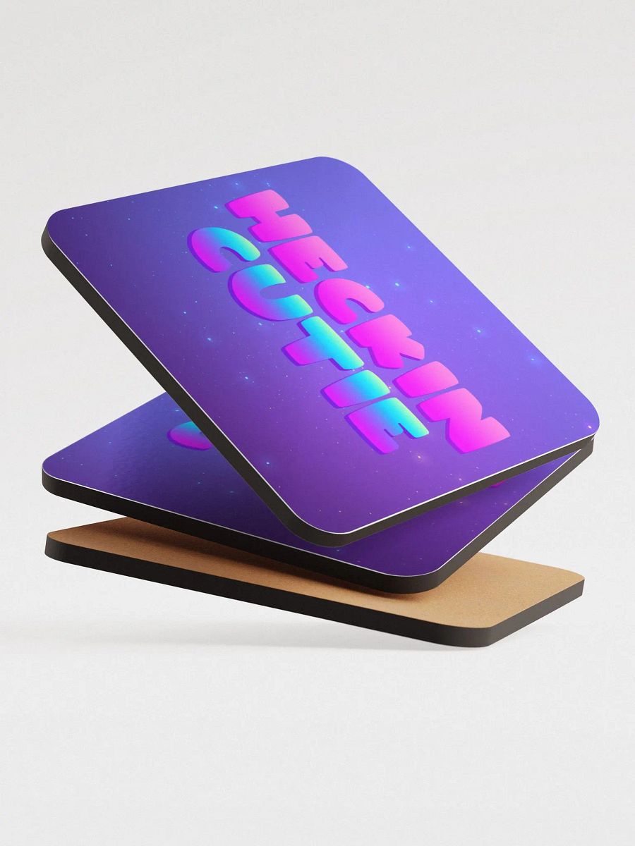 Heckin Cutie Glossed Cork Coaster product image (4)