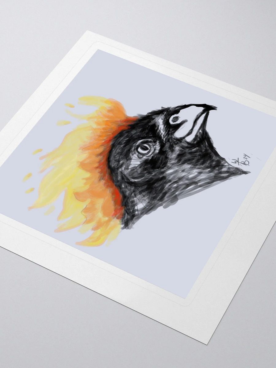 Flame Crest Bird Kiss Cut Sticker 4
