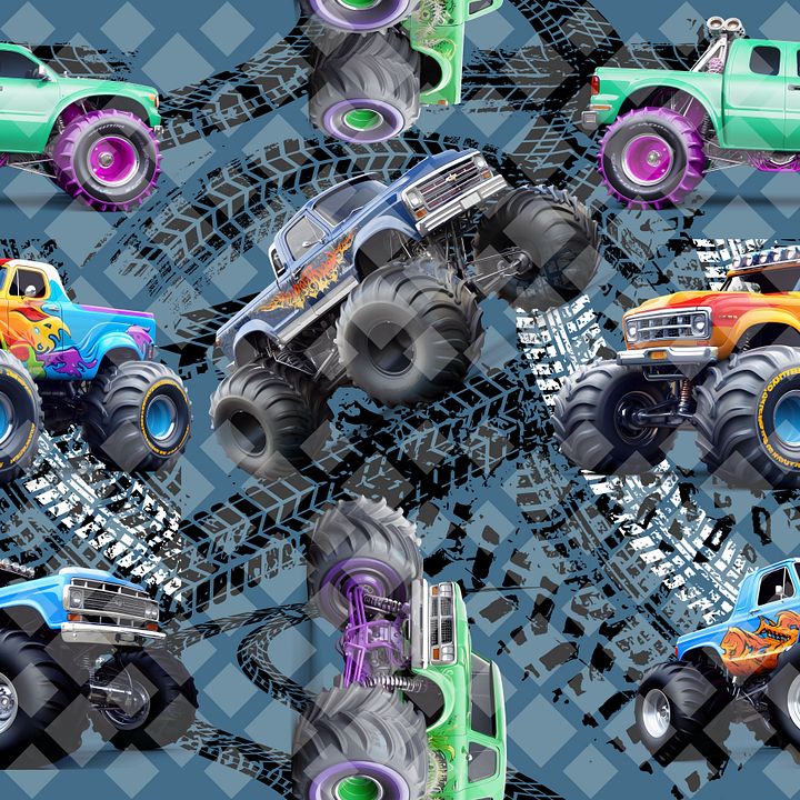 Monster Trucks Seamless Pattern product image (1)