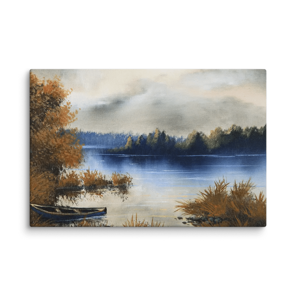 Lonely Boat Autumn Landscape product image (1)