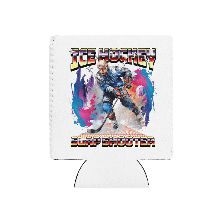 Ice Hockey Slap Shooter Can Cooler product image (1)