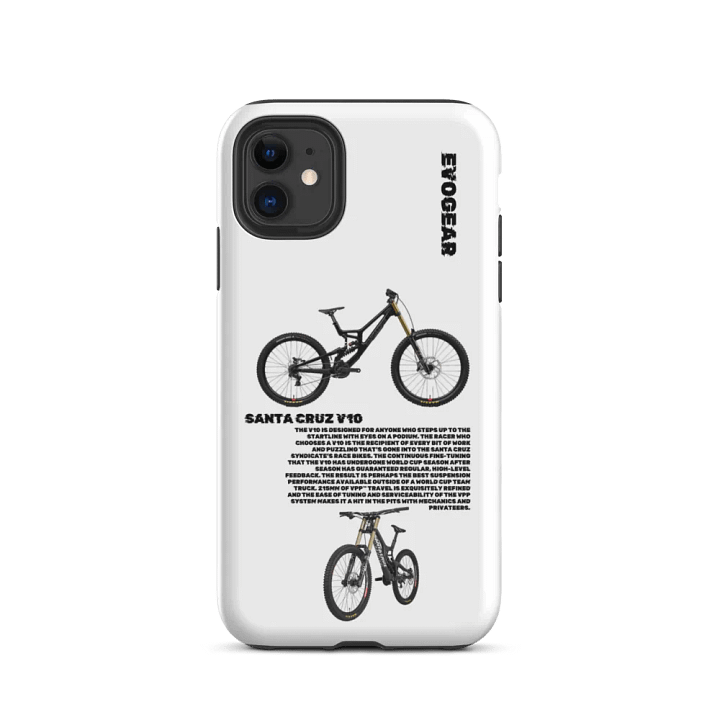 Black V10 White iPhone Case product image (2)