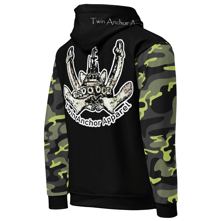 Camouflage & Black Twin Anchor Logo Hoodie product image (5)