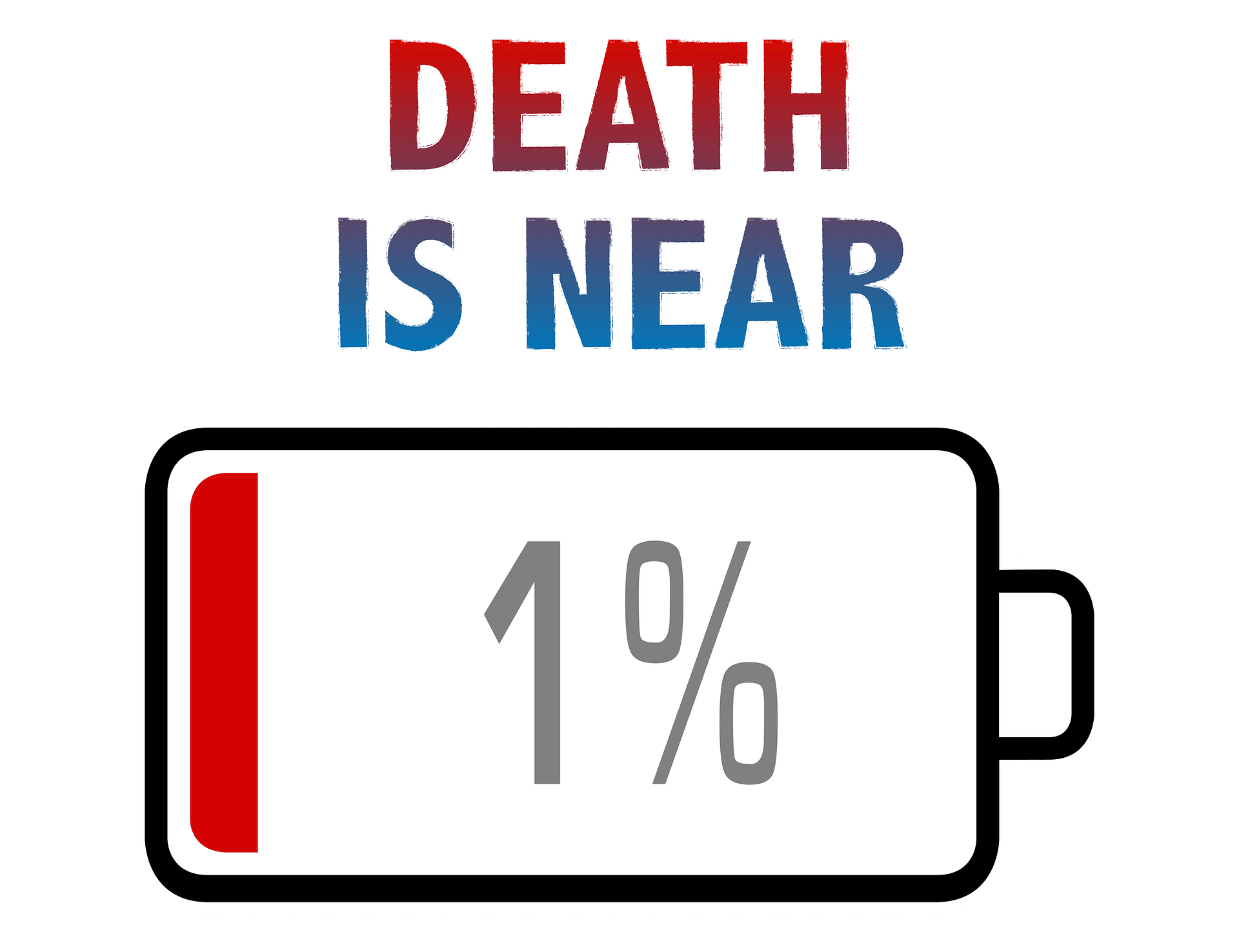 Death is Near with Battery at 1% T-Shirt product image (2)