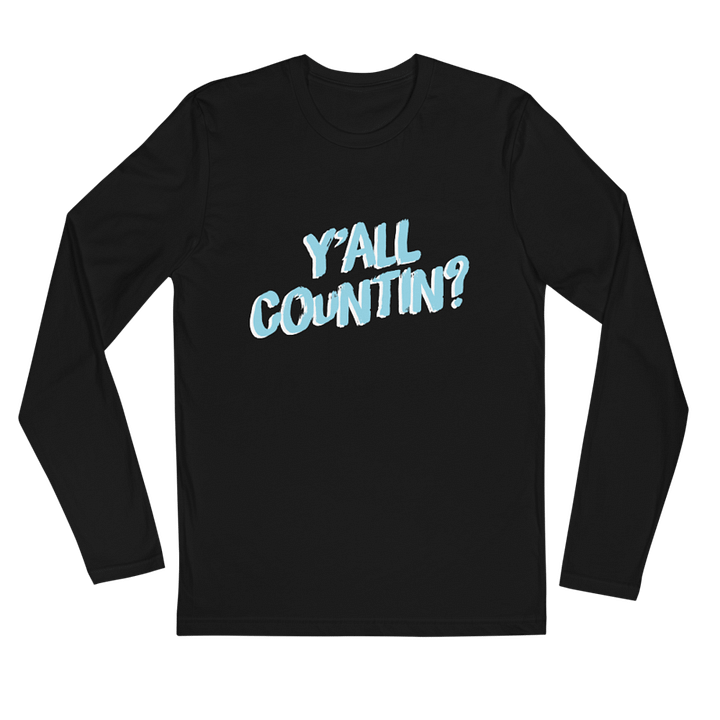 Yall Countin? Long Sleeve - Blue and Black product image (1)