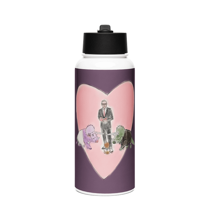 "Jurassic Park Wedding" Water Bottle With Screw Top And Straw product image (1)