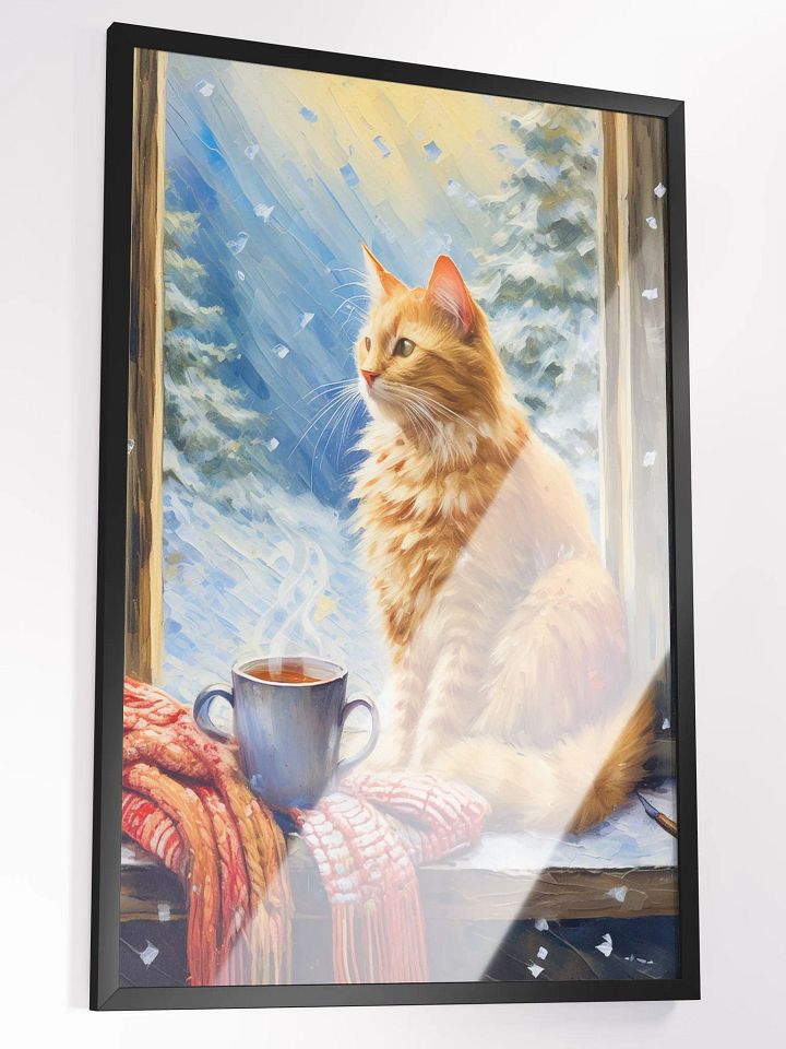 Cat's Winter Vista: AI-Generated Oil-Style Digital Art product image (2)