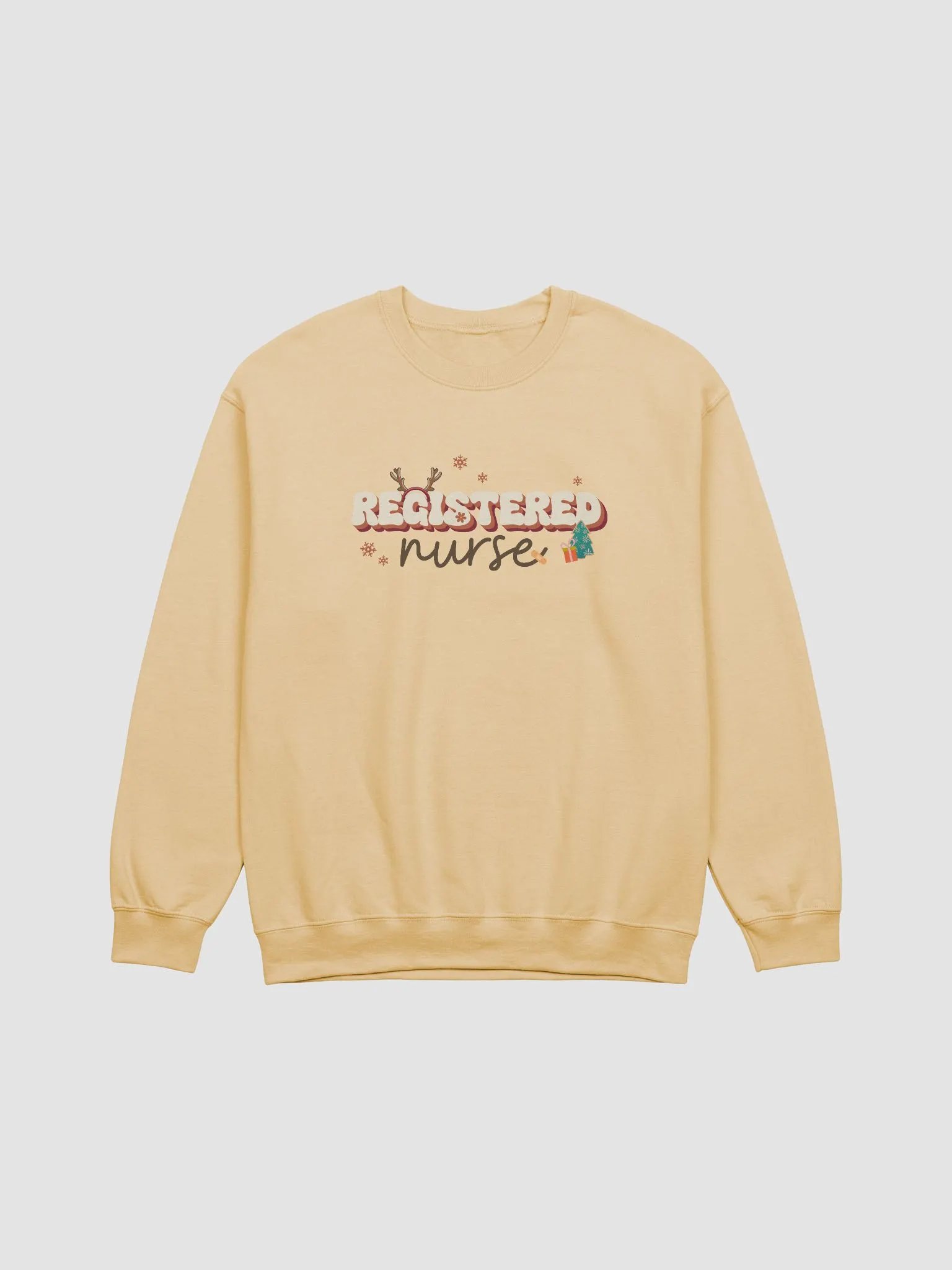 Registered Nurse Christmas Retro Sweatshirt with Antlers product image (2)