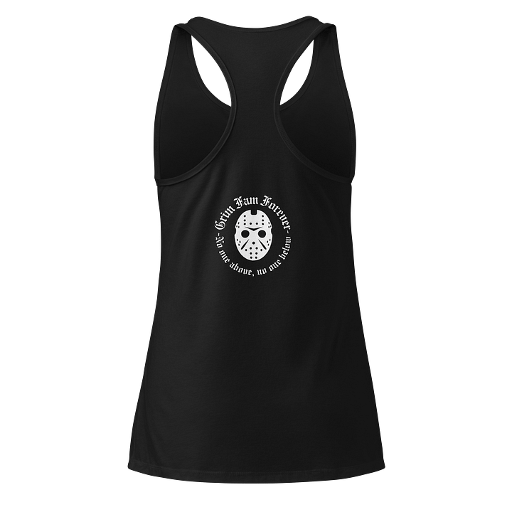 GRIMFAM OFFICIAL – WOMEN’S RACERBACK TANK TOP - #1 White Text product image (2)