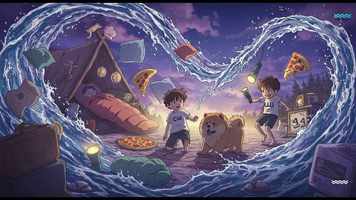 Let's make some Waves 🌊 today - 

It’s Sleepover Day! 🛏️
AI dreamed this wave of cozy fun. 
Fave sleepover memory? 

Did You ...
