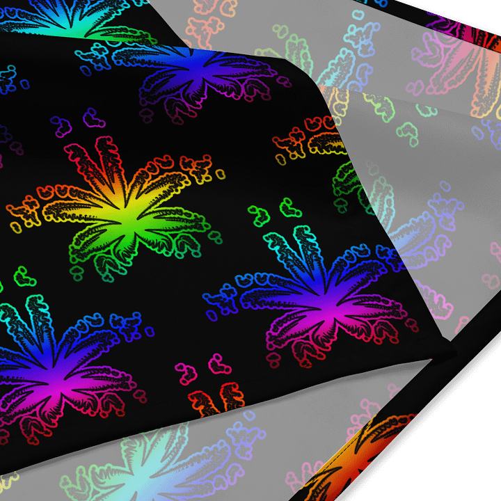 Rainbow Happy Pride Pot Leaf Pattern Bandana, LGBTQIA+ Cannabis Queer Stoner Art, Weird Weed Twisted 420 Fashion Accessory product image (3)