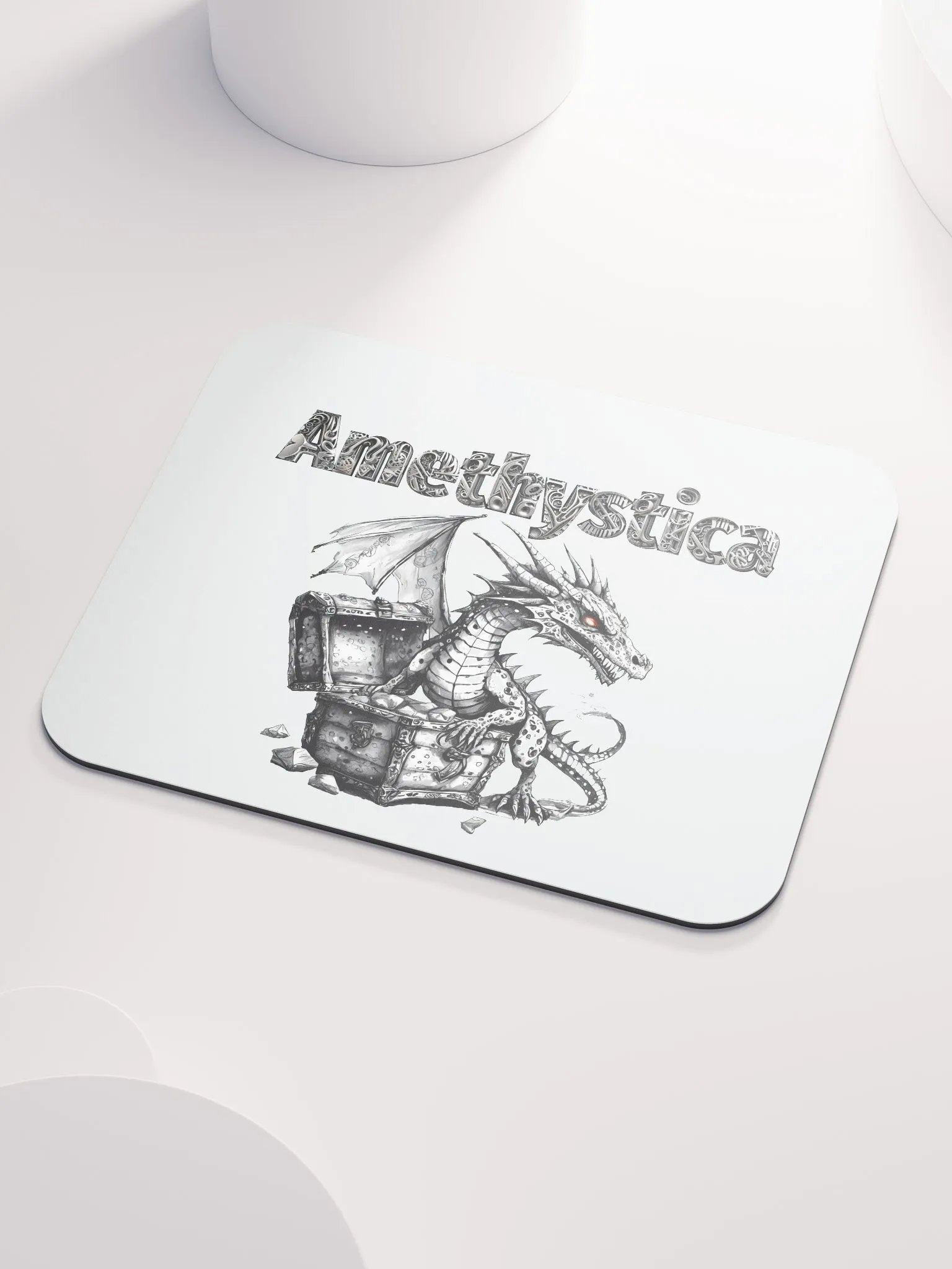 Classic Mouse Pad: Rock On Dragon with Treasure chest product image (3)