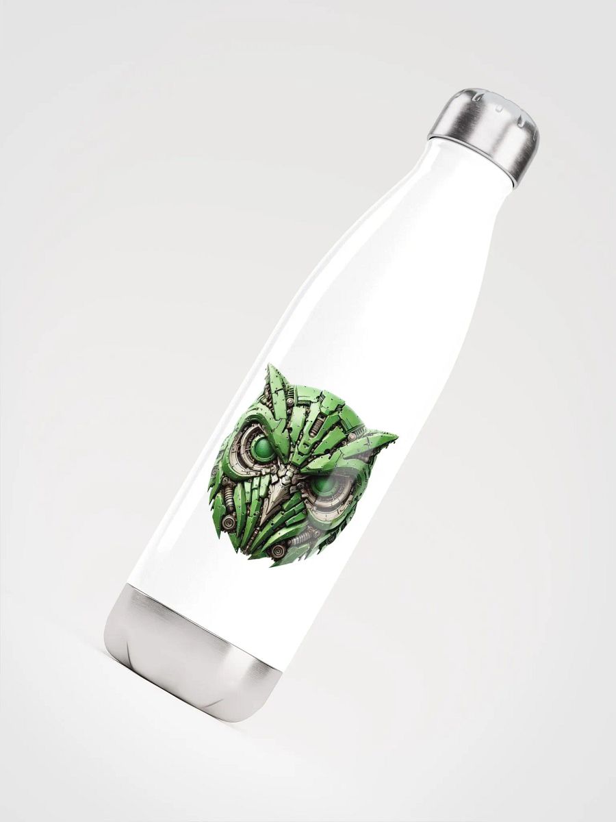 Light Green Stainless Steel Water Bottle with Iron Owl Robot Design product image (4)