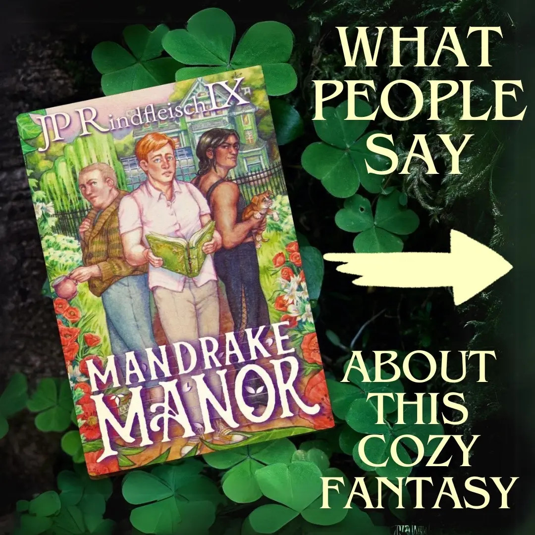 🏳️‍🌈 A cozy, heartwarming tale filled with queer joy, found family, and a dash of magic! 🪄 📚 Mandrake Manor is a 2024 Reader Ready Award TOP PICK and a 2023 American Writing Awards FINALIST! 🏆 Follow Mathias, Frankie, and August as they navigate their new lives in a secret neighborhood with a formidable HOA. Here's what readers are saying: 