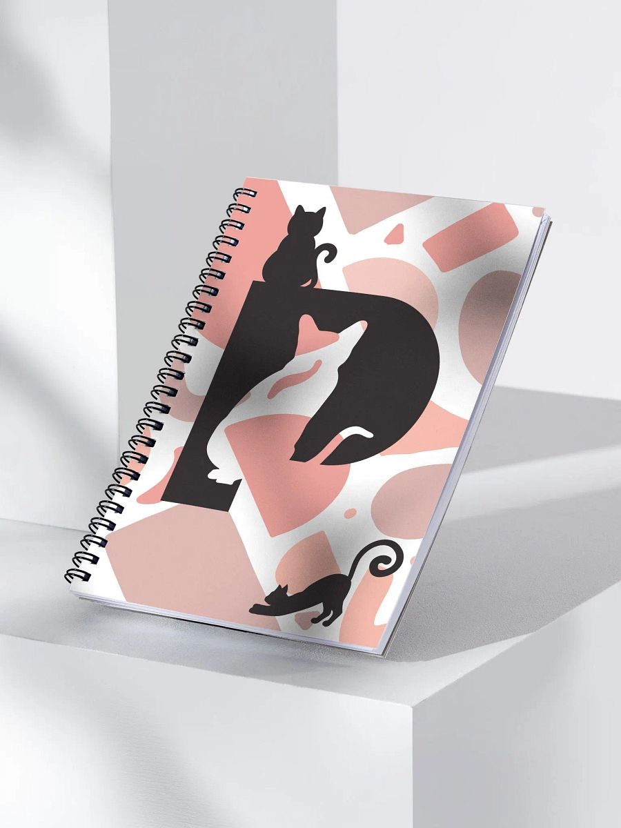 Monogram Letter P Cat Lover Geometric Pinks Notebook product image (3)
