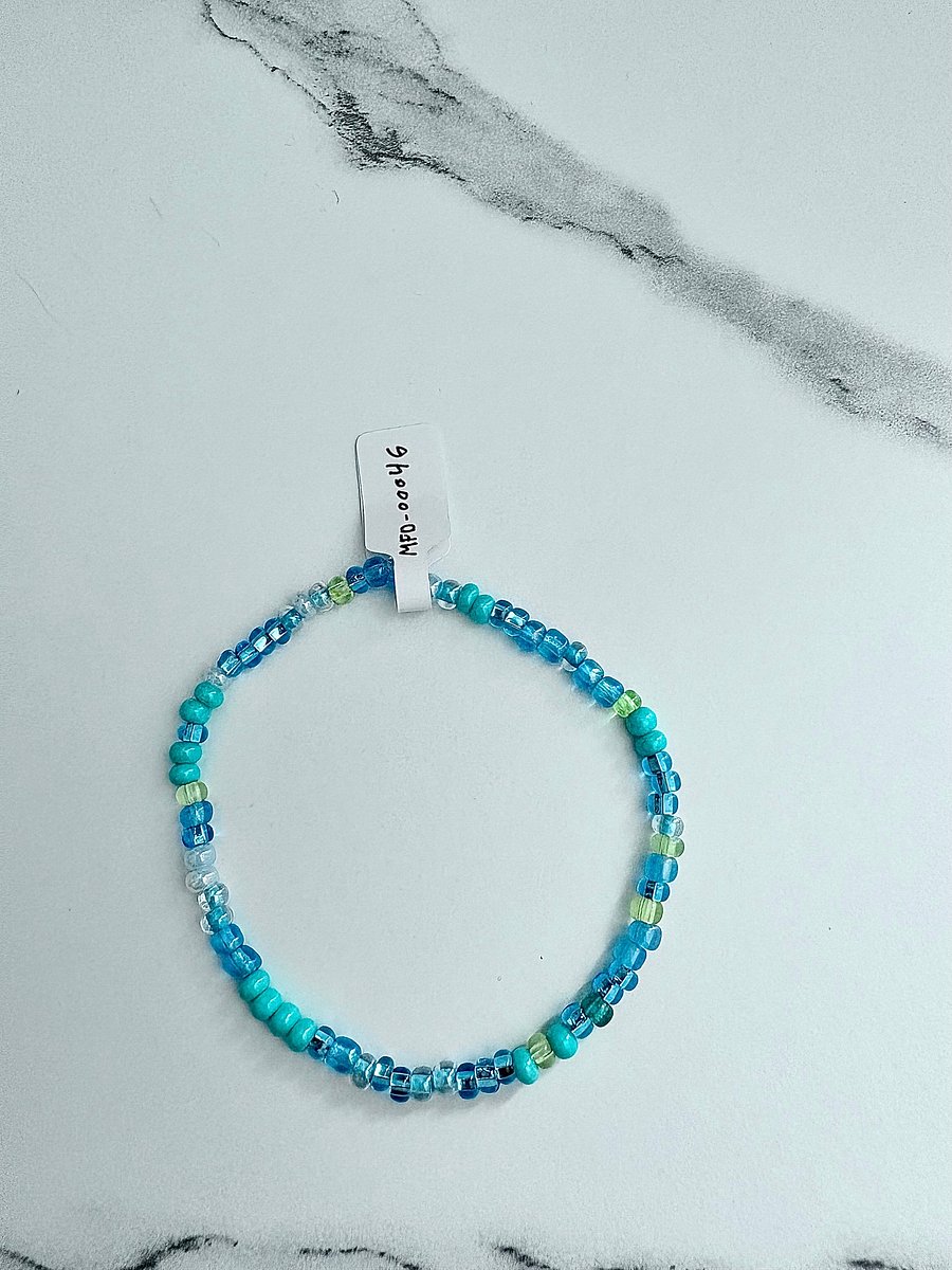 Turquoise, Aqua, Greens & Blues | Seed Beaded Bracelet | Handmade 8" Coastal Charm by Monique Faella Designs™ | MFD-00046 product image (6)