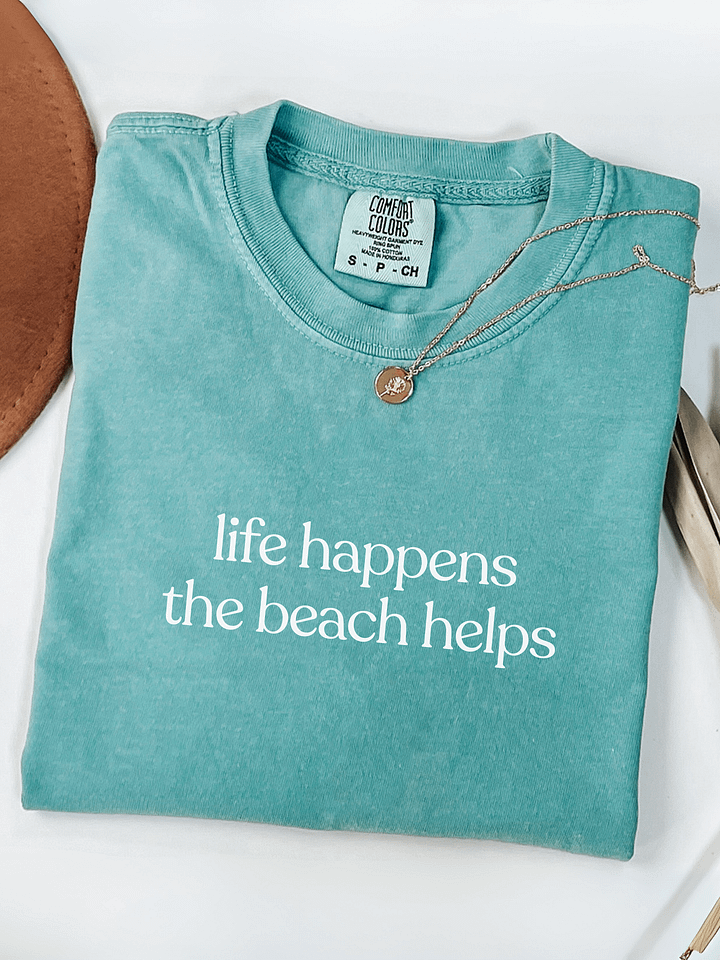 Comfort Colors Life Happens The Beach Helps T-Shirt product image (1)