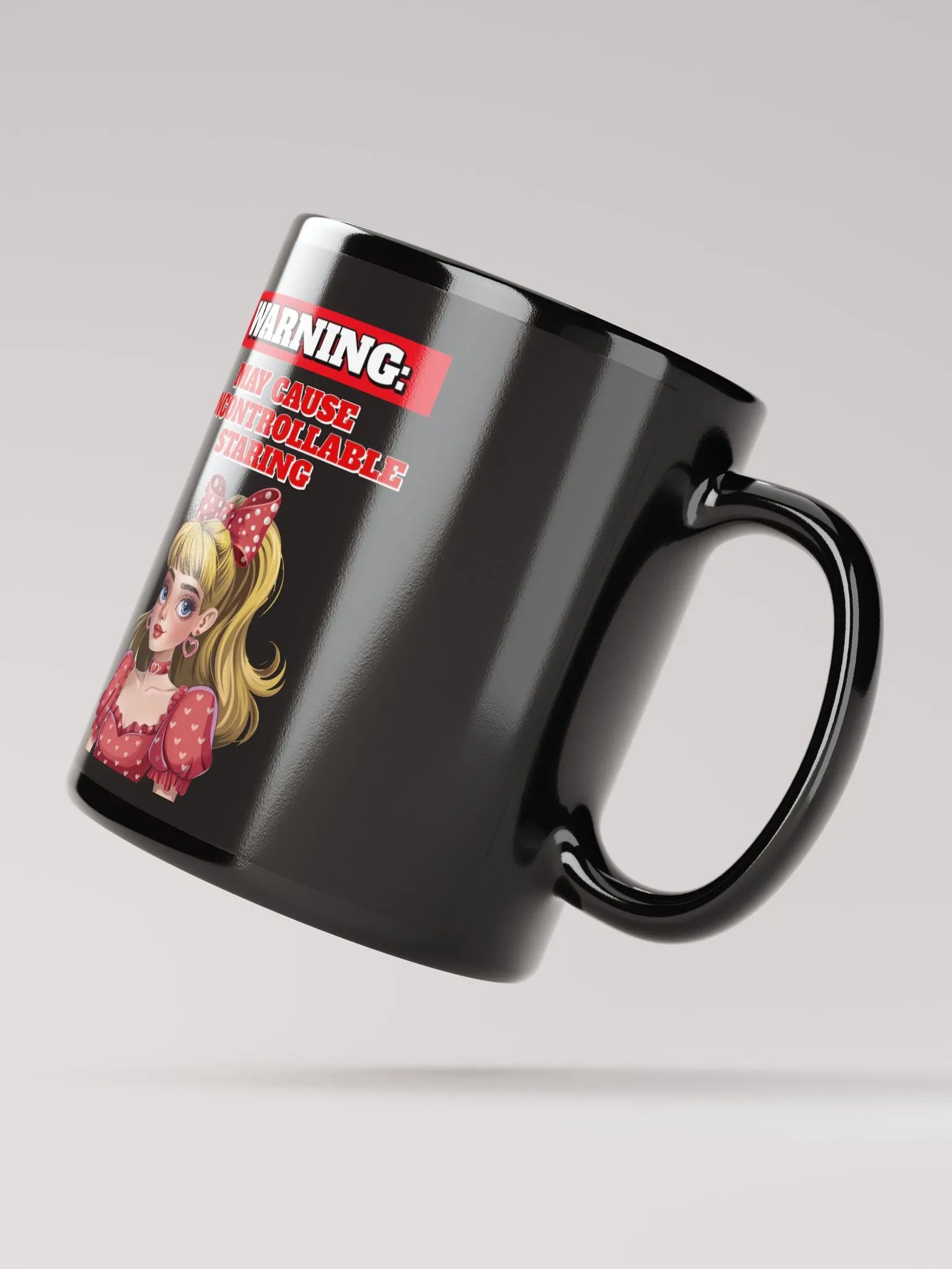 Warning: May Cause Uncontrollable Staring - Funny Black Coffee Mug product image (6)