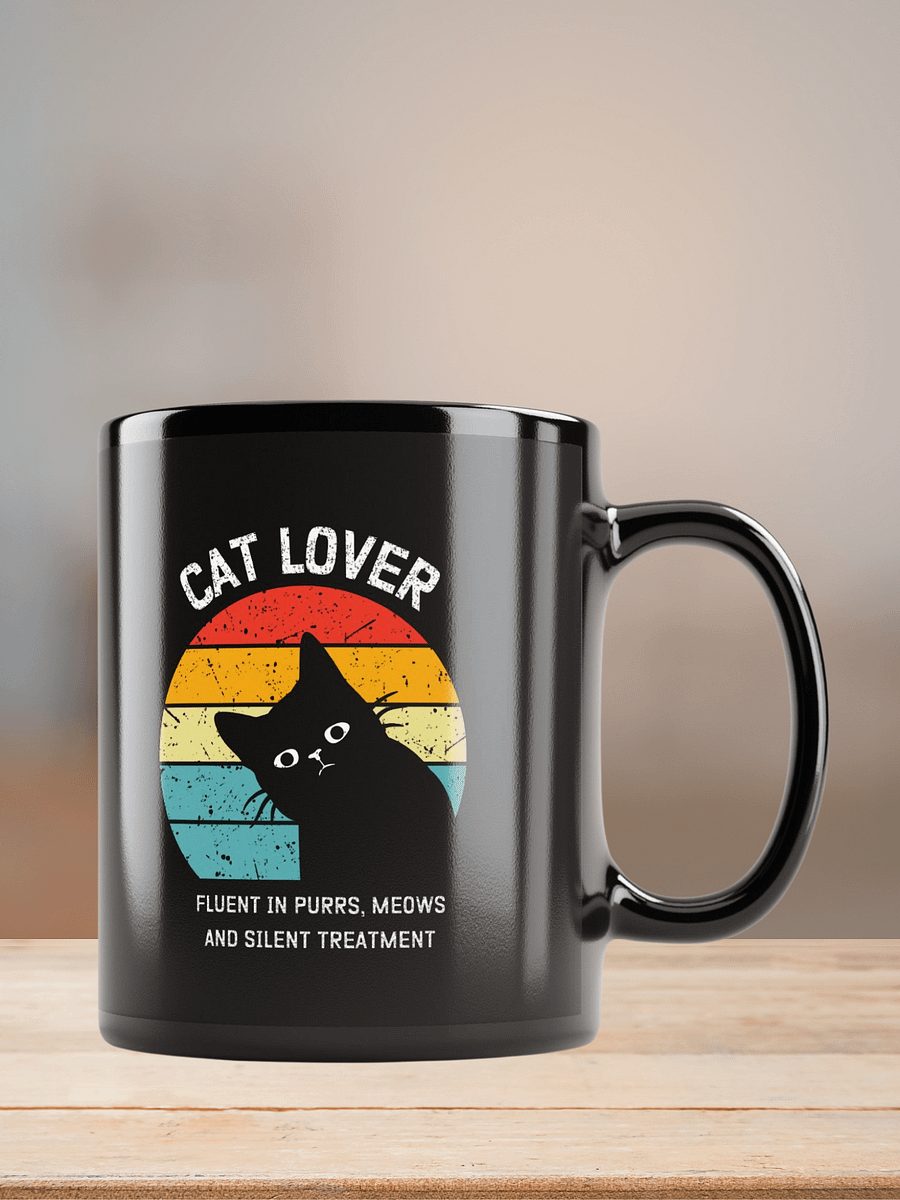 "Cat lover" black glossy mug product image (3)