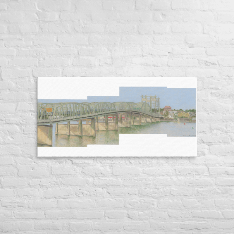 View from the Jantzen Beach Hotel in Portland, Oregon on Canvas (24" x 48") product image (3)