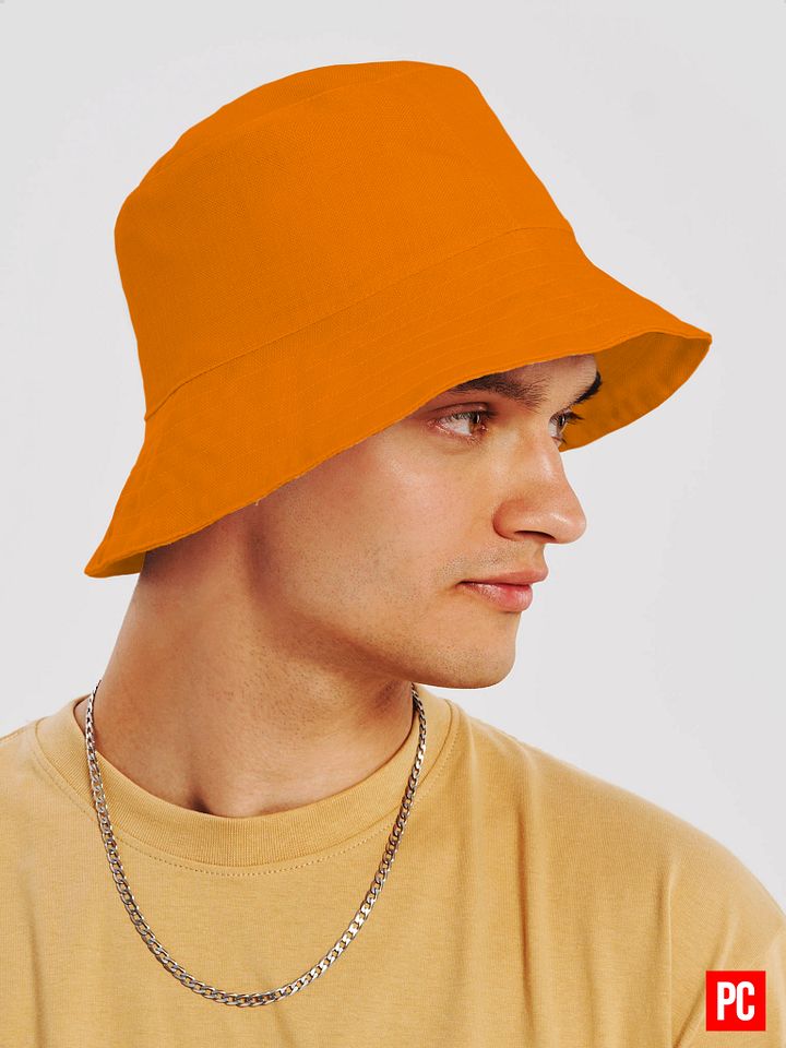 Plain Color Orange Bucket Hat product image (2)