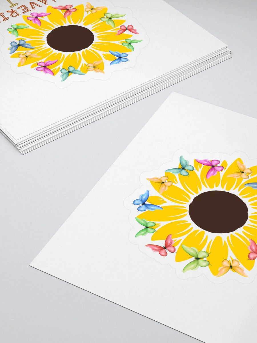 "Unwavering Faith Sunflower Kiss Cut Sticker" product image (4)