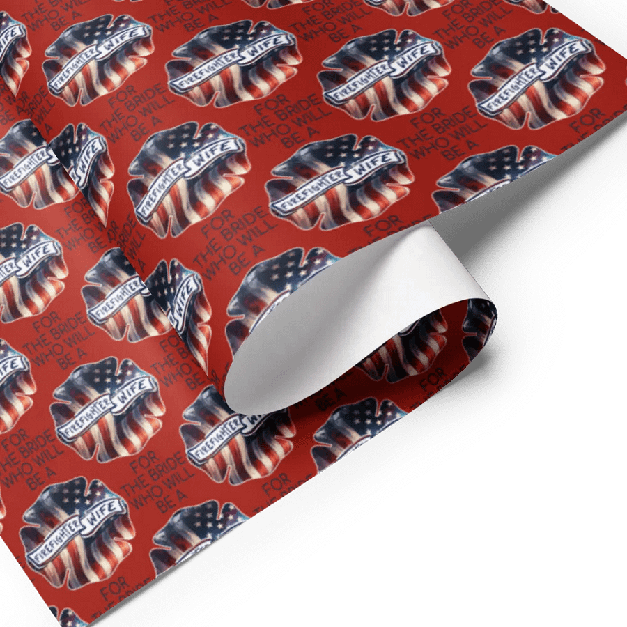 Wrapping Paper For The Bride To Be A Firefighter Wife Gift Wrap Sheet Set product image (4)