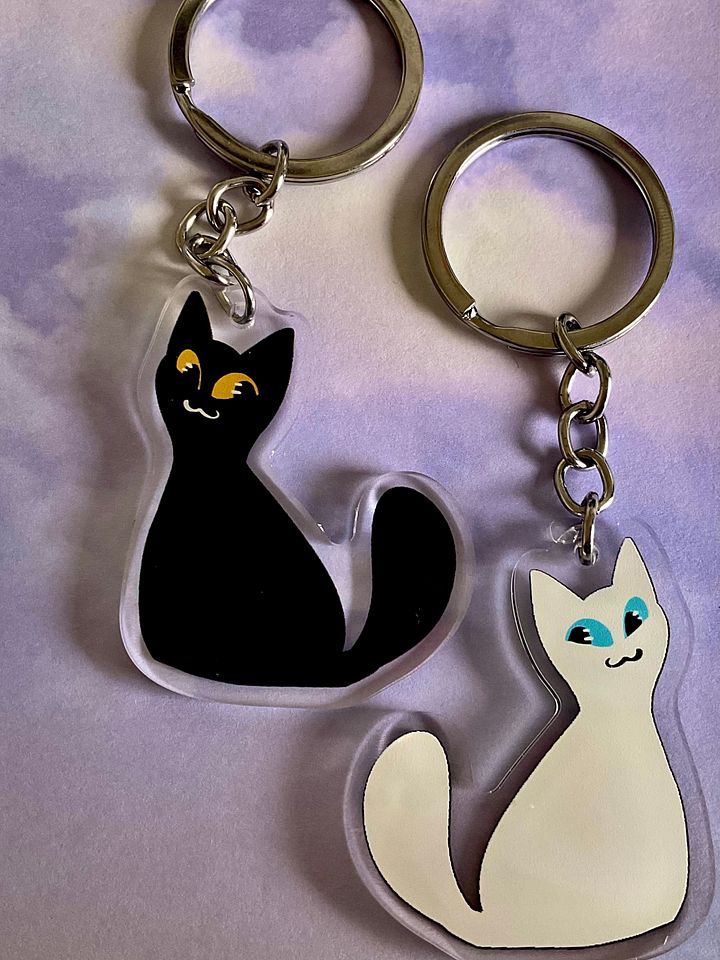 "Black & White Cat" charm product image (1)