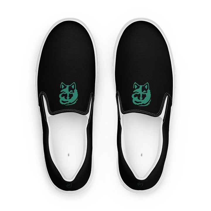 Black "Wolf" Women's Canvas Slip-Ons product image (1)