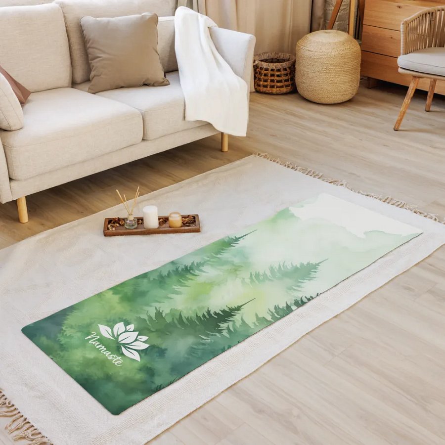 Lotus Namaste Green Forest Yoga Mat product image (8)