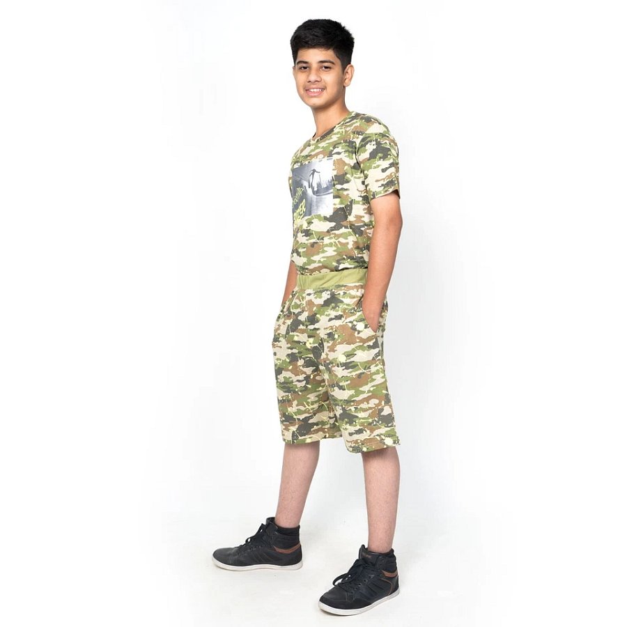 Boys T-Shirt and Short Set Cotton Summer Camo Army Camouflage 2 Piece Outfits product image (3)