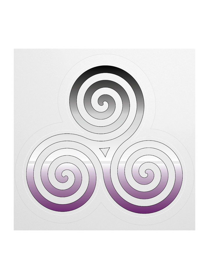 Asexual Pride Gradient Celtic Triskelion Sticker product image (2)