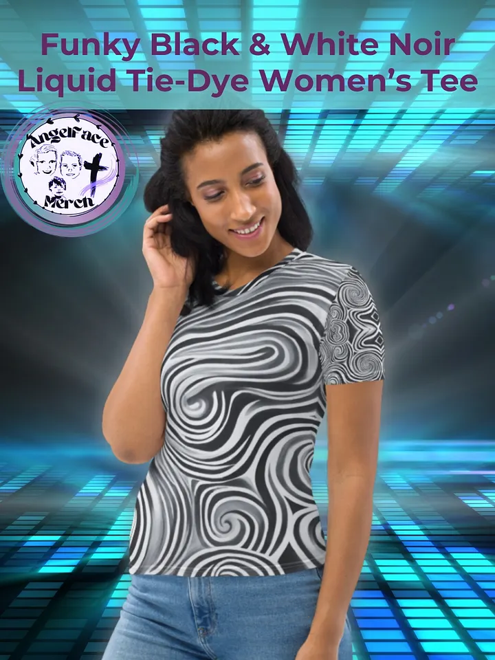 Funky Black and White Noir Tie-Dye Women's Crewneck T-shirt product image (1)