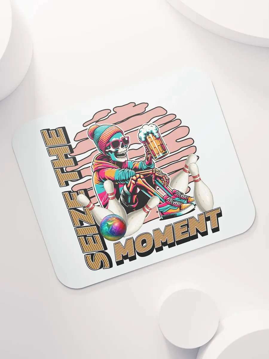 Seize The Moment Skeleton Beer Bowling Vibrant Moment Mouse Pad product image (5)
