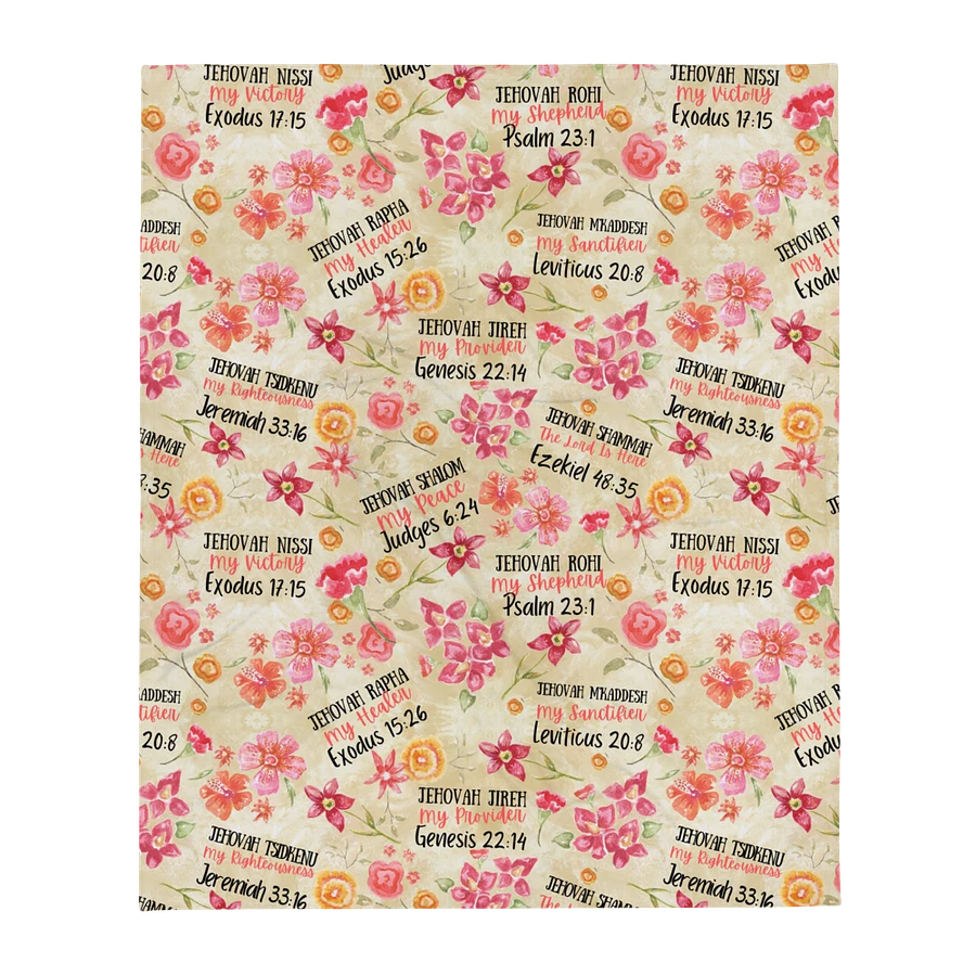 Beige Floral Names Of God Blanket product image (2)