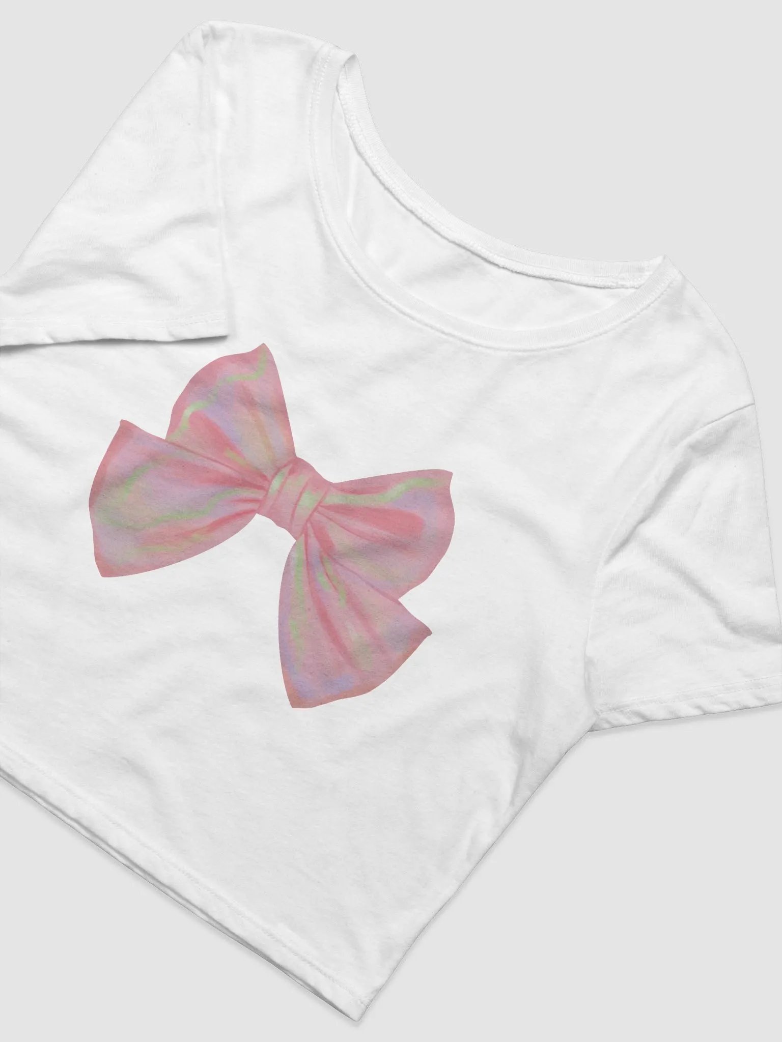 Pink Shiny Bow Baby Tee product image (3)