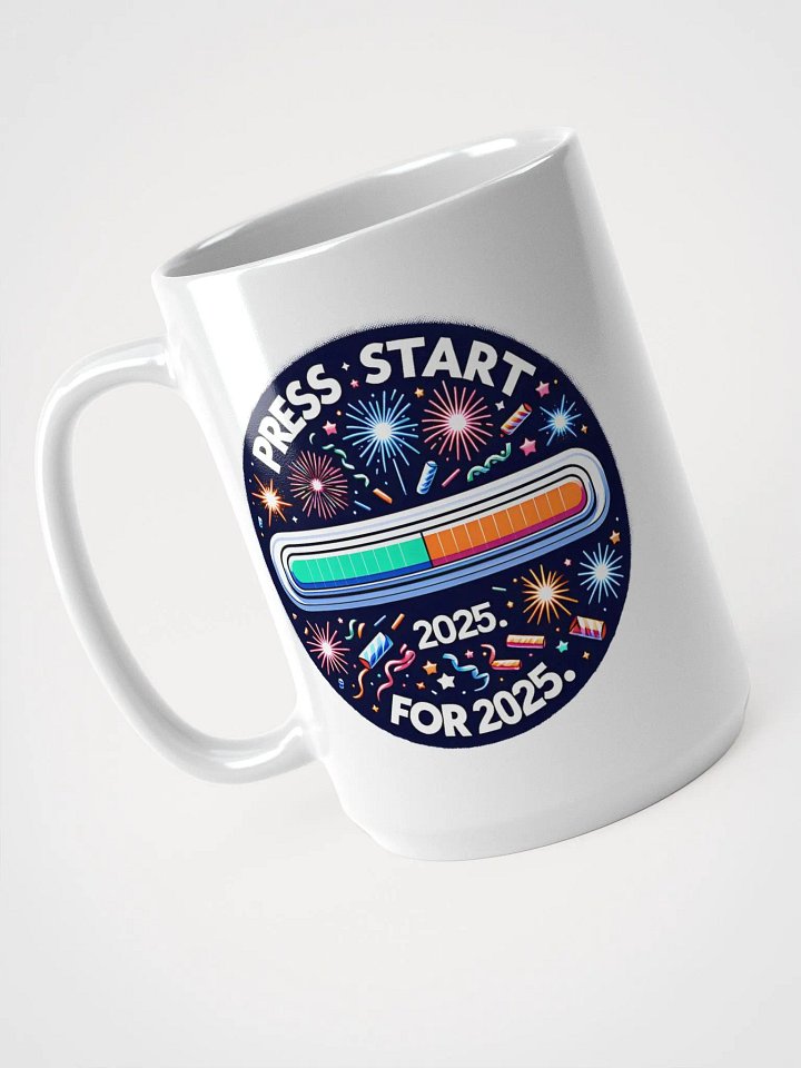 Welcome 2025 Gamer Mug – Glitch Text & RGB Style product image (2)