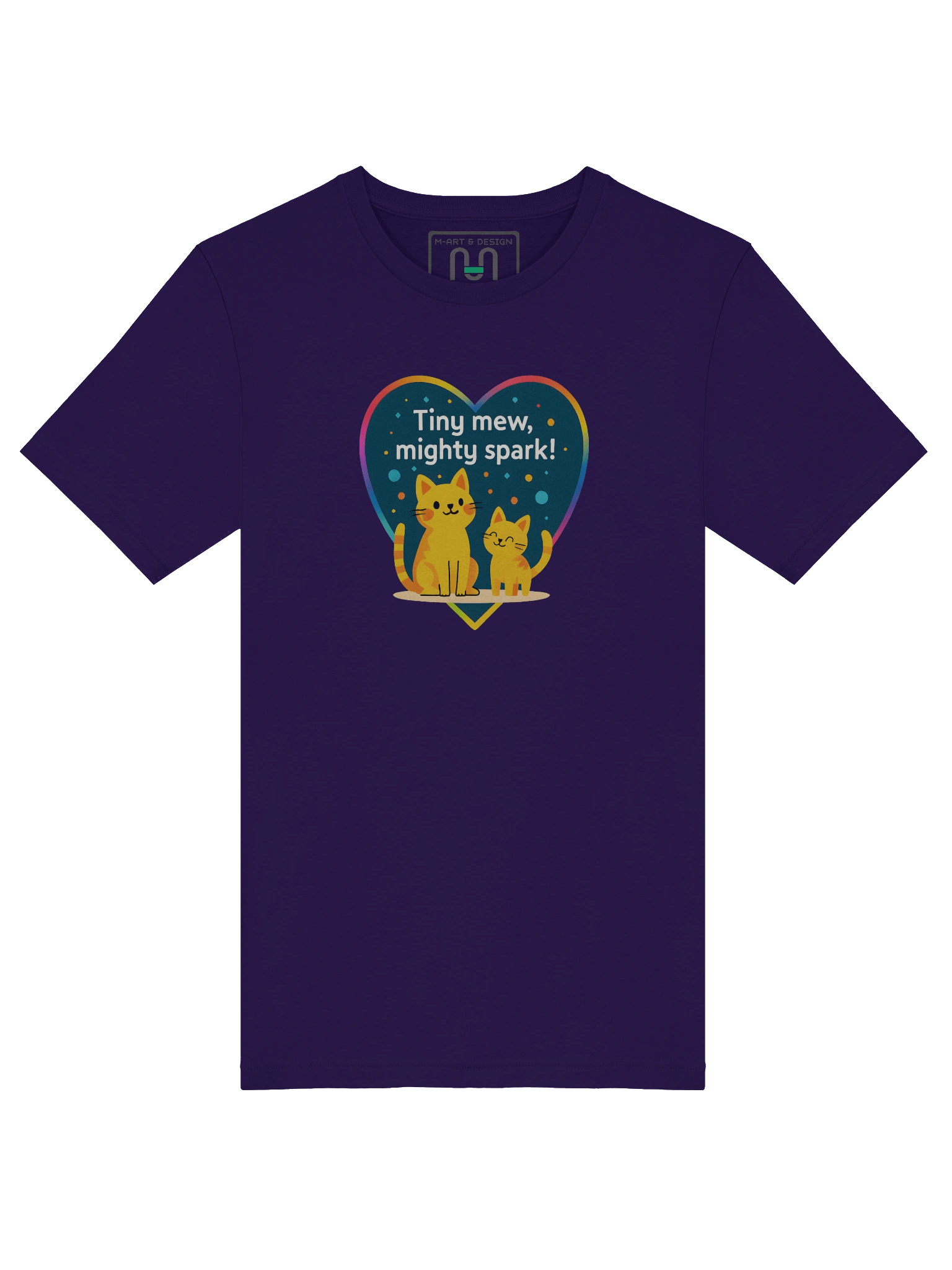 Tiny Mew, Mighty Spark" Heart-Shaped Rainbow Cat Design product image (41)