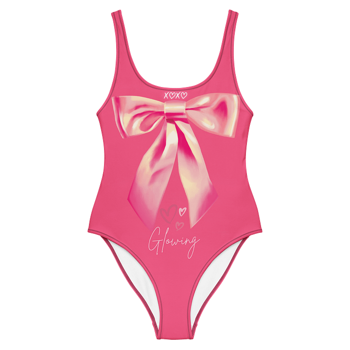 🎀 Glowlita "Glow Belle" Blush Pink One-Piece with Pink Bow product image (1)