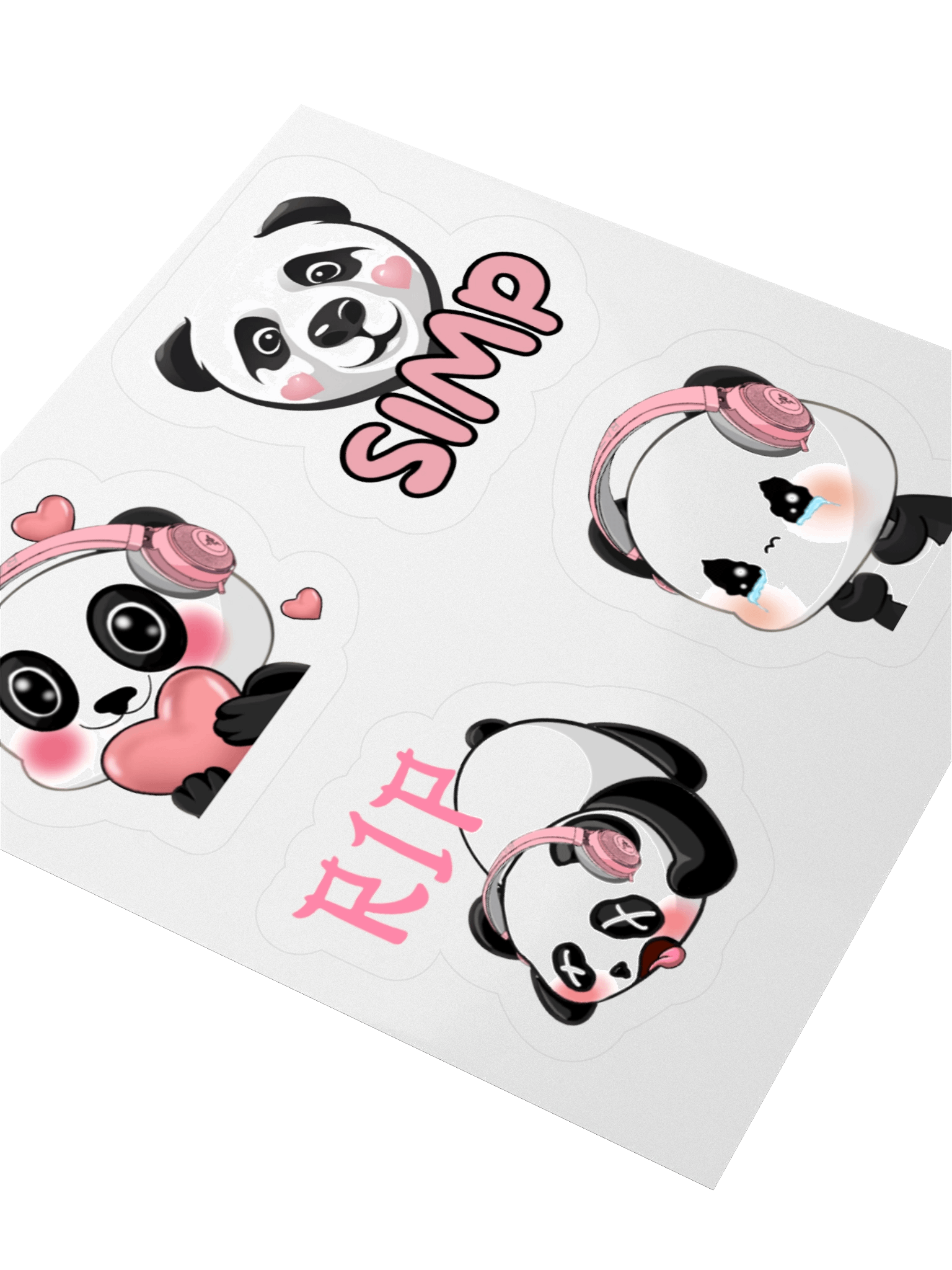 Panda Expressions Kiss Cut Stickers product image (3)