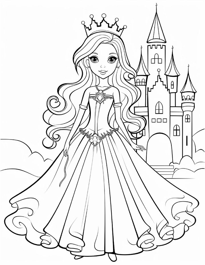 100 Cute Princess Coloring Book for Kids product image (2)