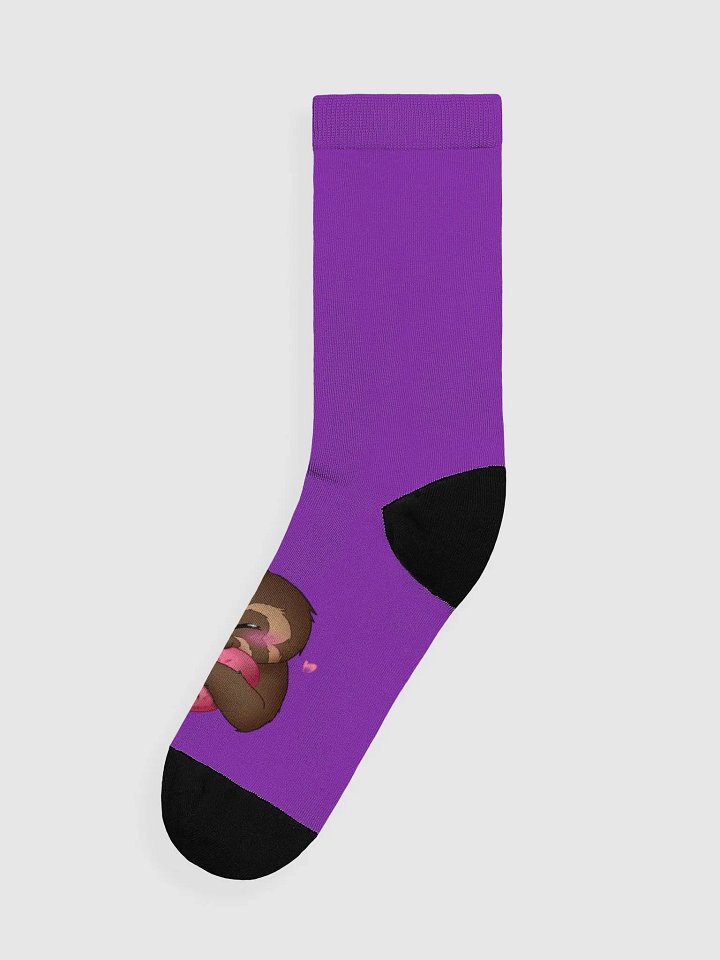Purple Blushing Sloth Crew Socks product image (1)
