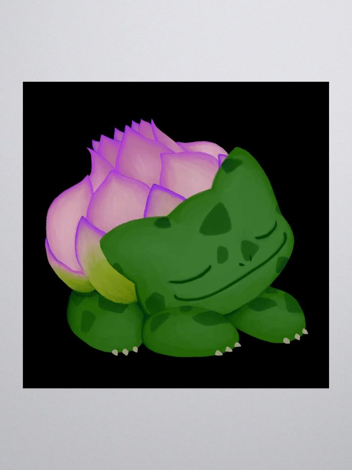 Lotus Frog Sticker (Black Background) product image (1)