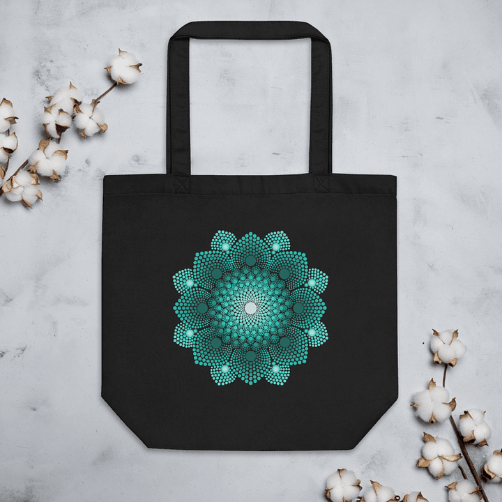 Turquoise Dot Mandala Eco-Friendly Tote Bag product image (2)