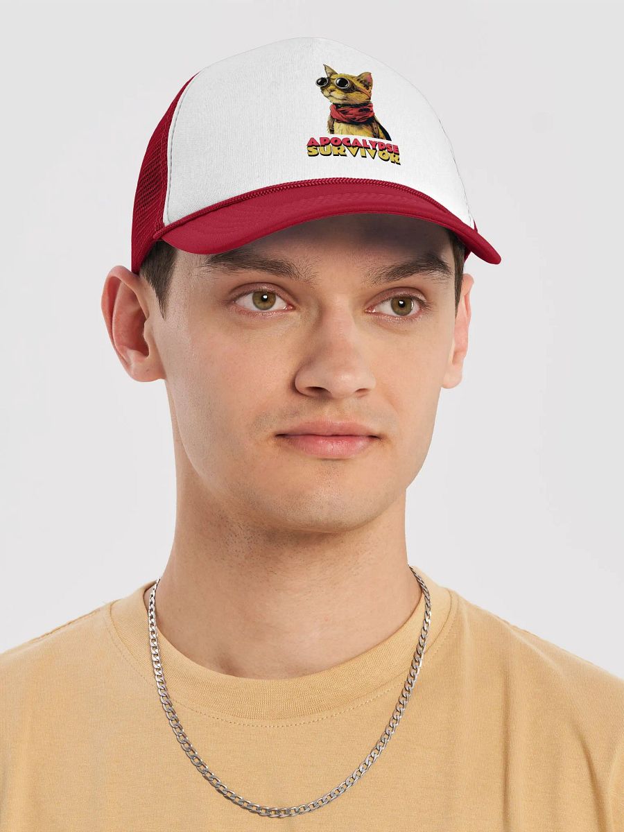 Apocalypse Survivor Cat Aviator Trucker Hat product image (9)